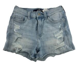 Hollister Soft Stretch High Rise Short 3" Size 1/25 Distressed Light Blue Beachy